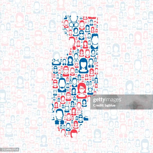 Columbia County Florida Map With Blue And Red People High-Res Vector Graphic
