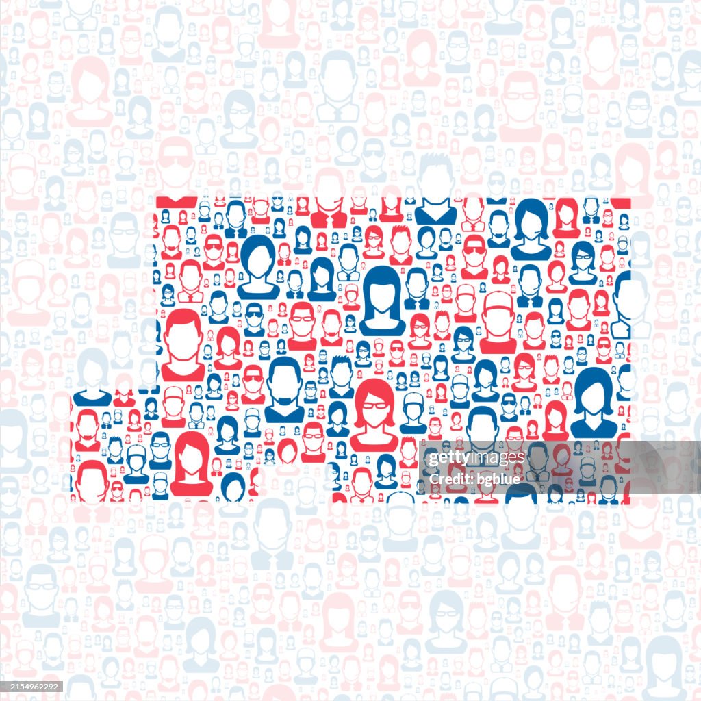 Mahoning County, Ohio. Map with blue and red People