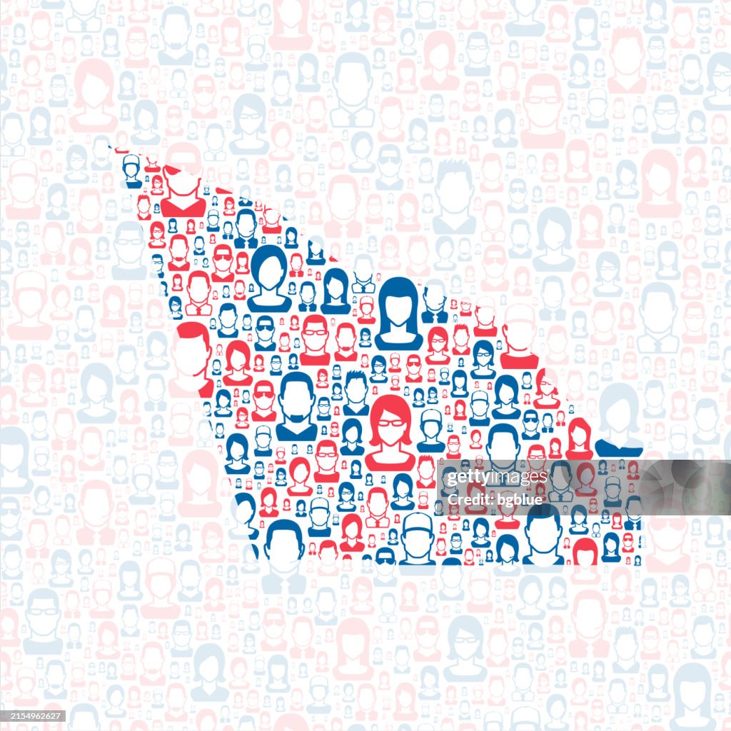 McCracken County, Kentucky. Map with blue and red People