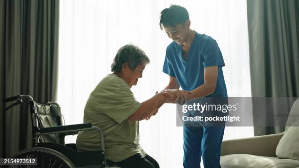 home caregiver. - hospice stock pictures, royalty-free photos & images