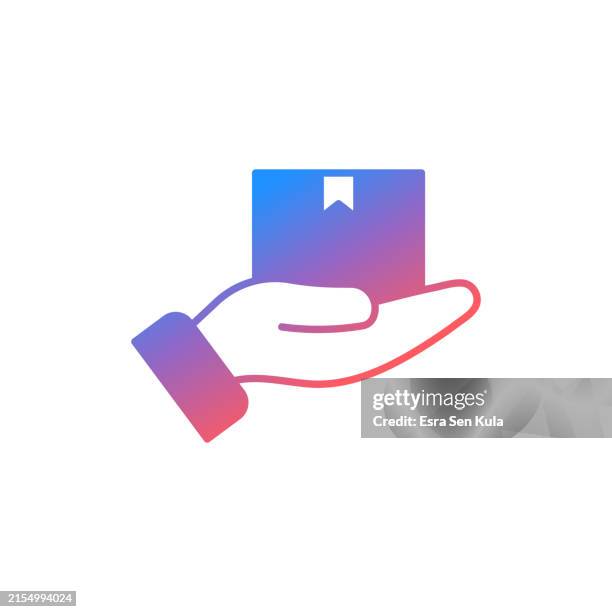 receiving order gradient color solid line icon design. suitable for infographics, web pages, mobile apps, ui, ux, and gui design. - taking inventory stock illustrations