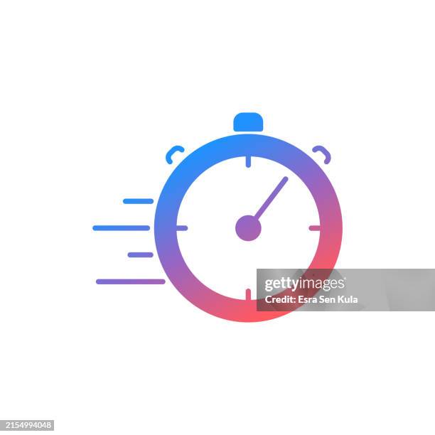 fast delivery gradient color solid line icon design. suitable for infographics, web pages, mobile apps, ui, ux, and gui design. - express delivery stock illustrations