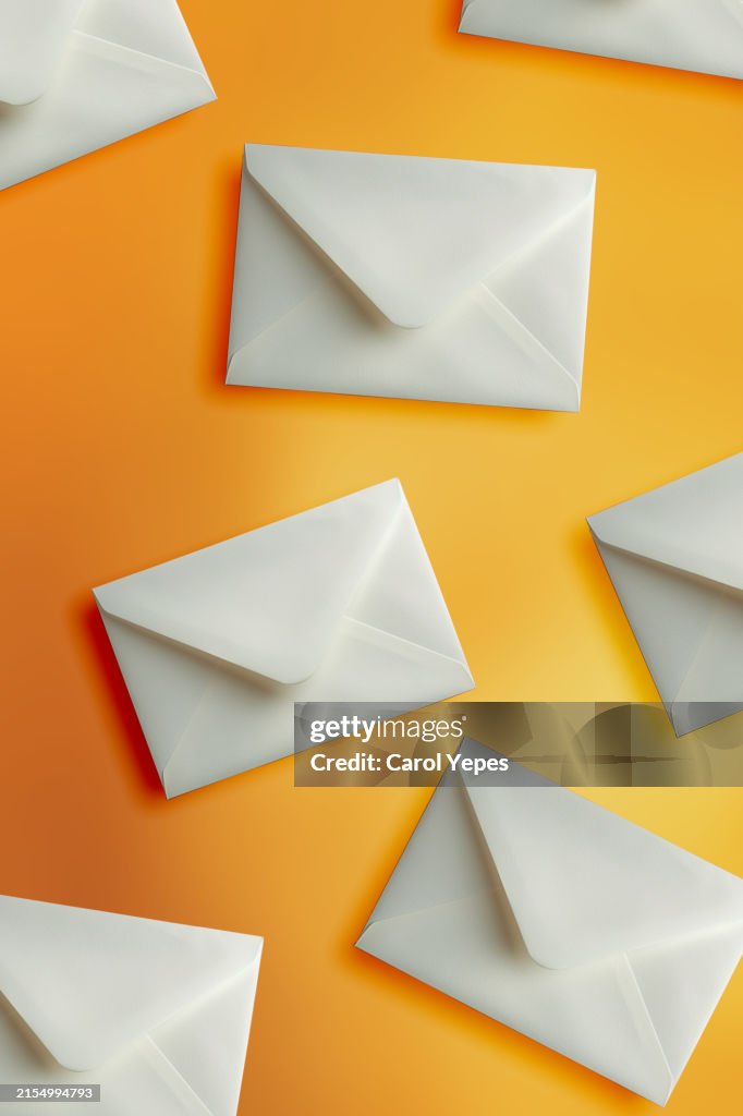White envelopes seamless pattern
