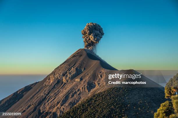 volcano. volcán de fuego, guatemala. - guatemala landscape stock pictures, royalty-free photos & images