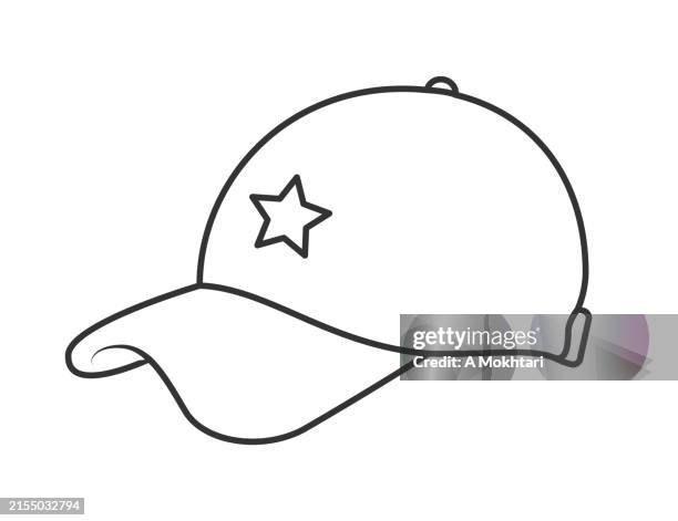 cap icon. - baseball hat template stock illustrations