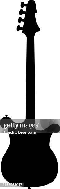 bass gitarre silhouette - bassgitarre stock-grafiken, -clipart, -cartoons und -symbole