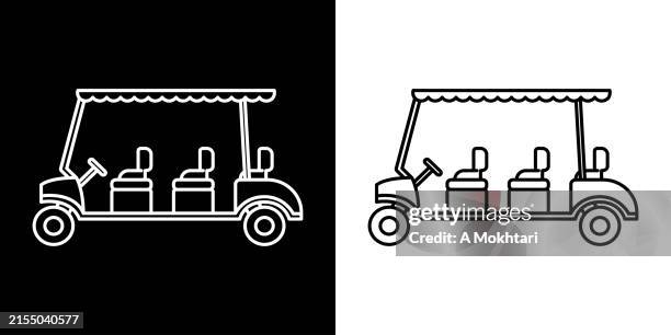 golf car icon. - golf cart stock illustrations
