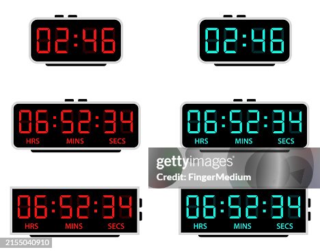 Random Number Clock Digital Clock Number Set High-Res Vector Graphic - Getty Images