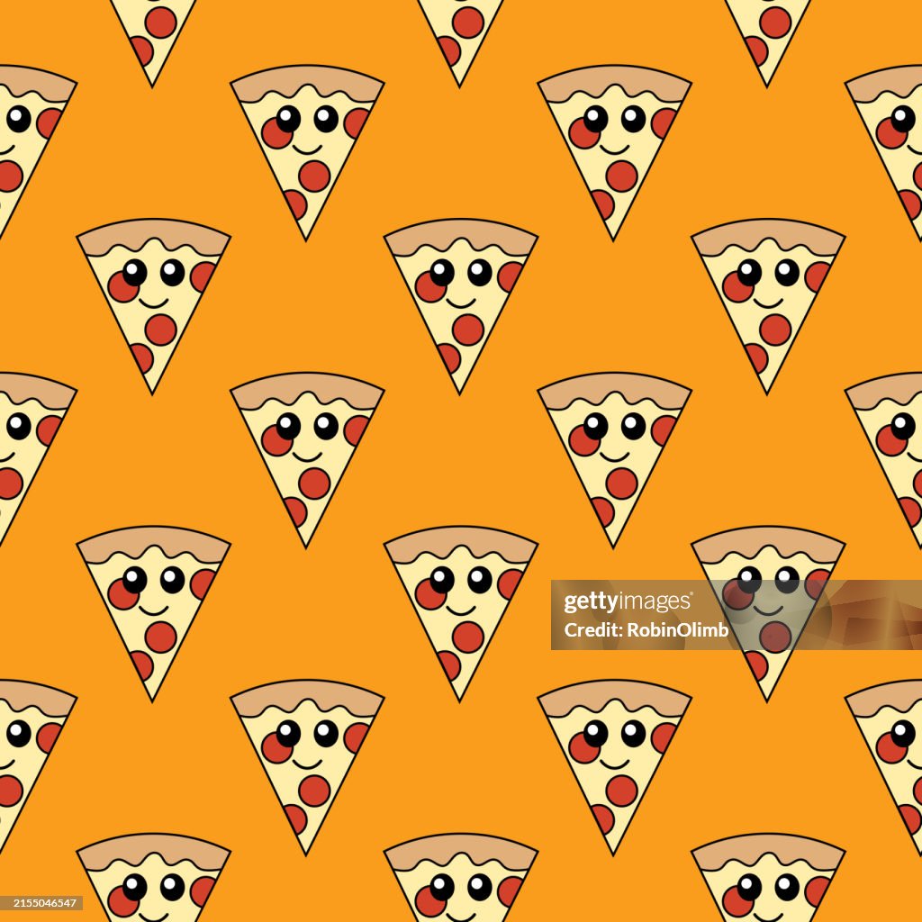 Fatias de pizza de calabresa fofas sem costura
