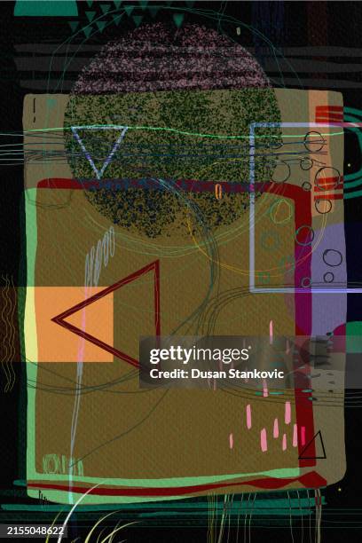 risograph style - multiple pathways background stock illustrations