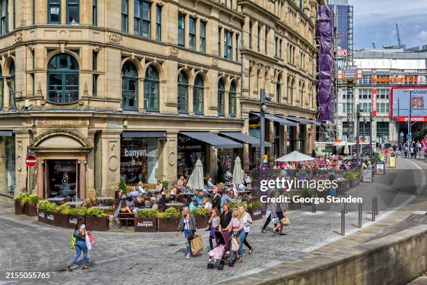 centro di manchester - manchester inghilterra foto e immagini stock