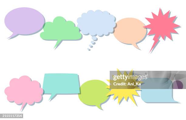 set of speech bubble icons - text box stock illustrations