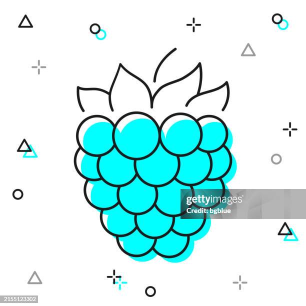raspberry. line icon on white background - blue raspberry stock illustrations