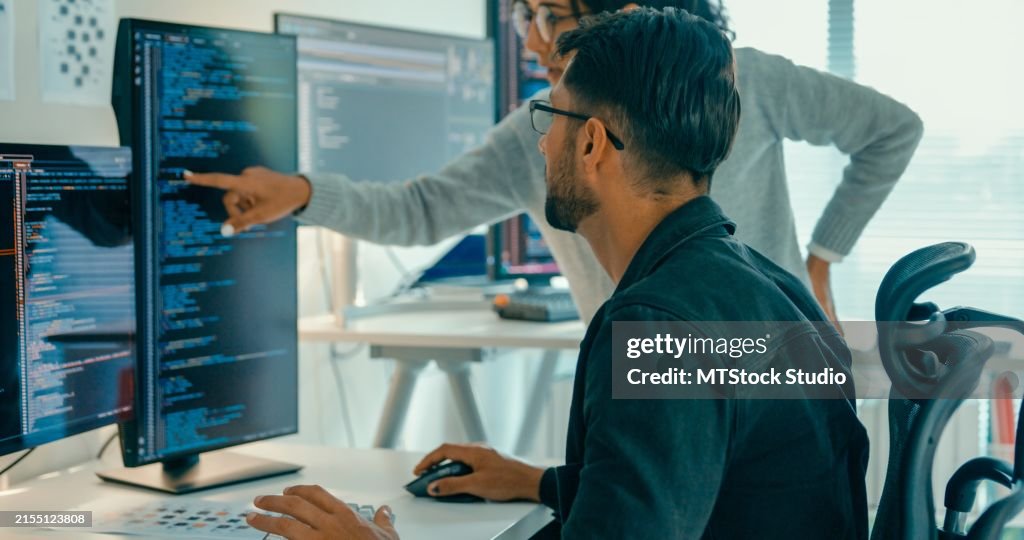 Tech Team Professionals Collaborate Discuss Software Development ...