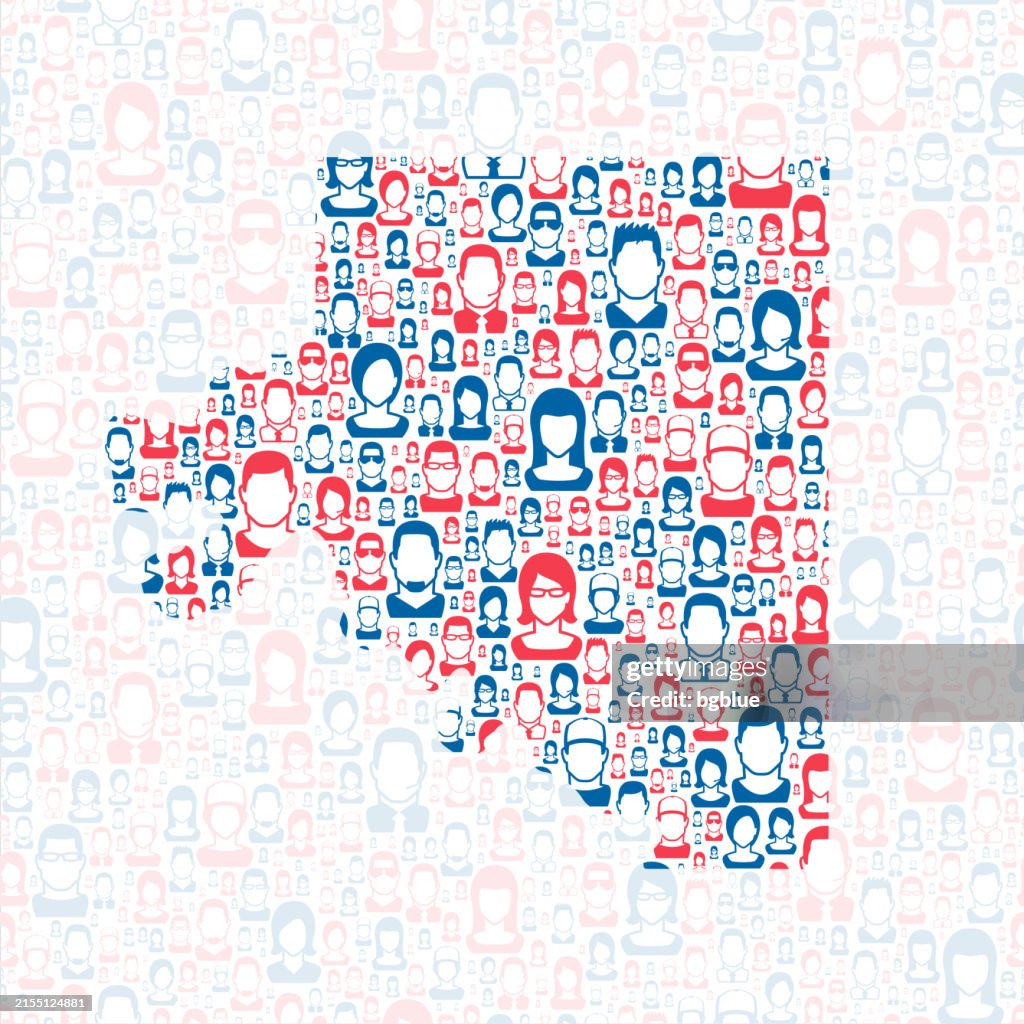 Osage County, Oklahoma. Map with blue and red People