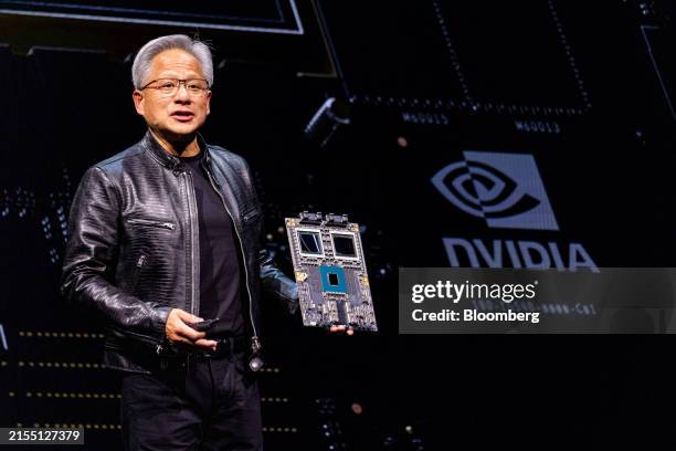 Jensen Huang, co-founder and chief executive officer of Nvidia Corp., speaks during an event in Taipei, Taiwan, on Sunday, June 2, 2024. Huang said...