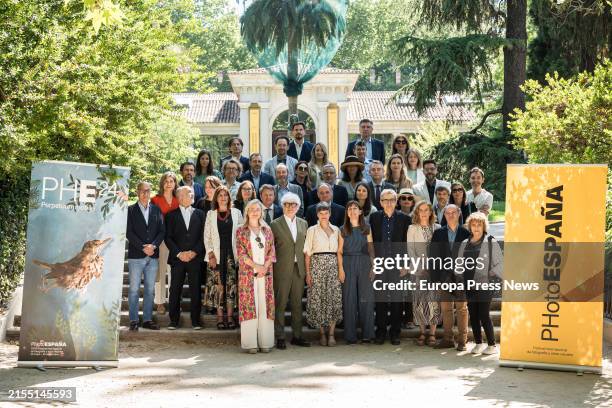 Family photo of those attending the official opening of PHotoESPAÑA 2024, at the Real Jardin Botanico, on 29 May, 2024 d, Spain. The new edition of...
