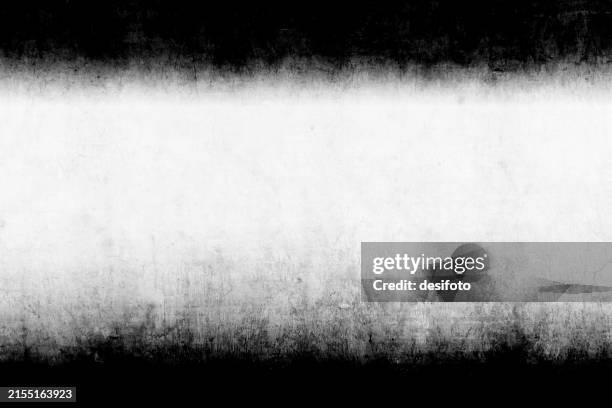 horizontal empty blank wispy rustic artistic grunge textured wall divided vintage retro vector background with one central or middle smoky or smoke like gray white stripe flanked by white faint foggy black paint strokes at top and bottom as border - distraught stock illustrations