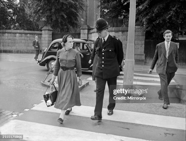 The mother of Ruth Ellis, Ruth's mother Elisaberta Goethals Neilson, after visiting her daughter in Holloway Prison, North London on the 11th July...