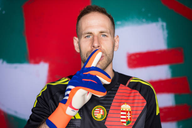Peter Gulacsi of Hungary poses for a portrait during the Hungary Portrait session ahead of the UEFA EURO 2024 Germany on May 28, 2024 in Budapest,...