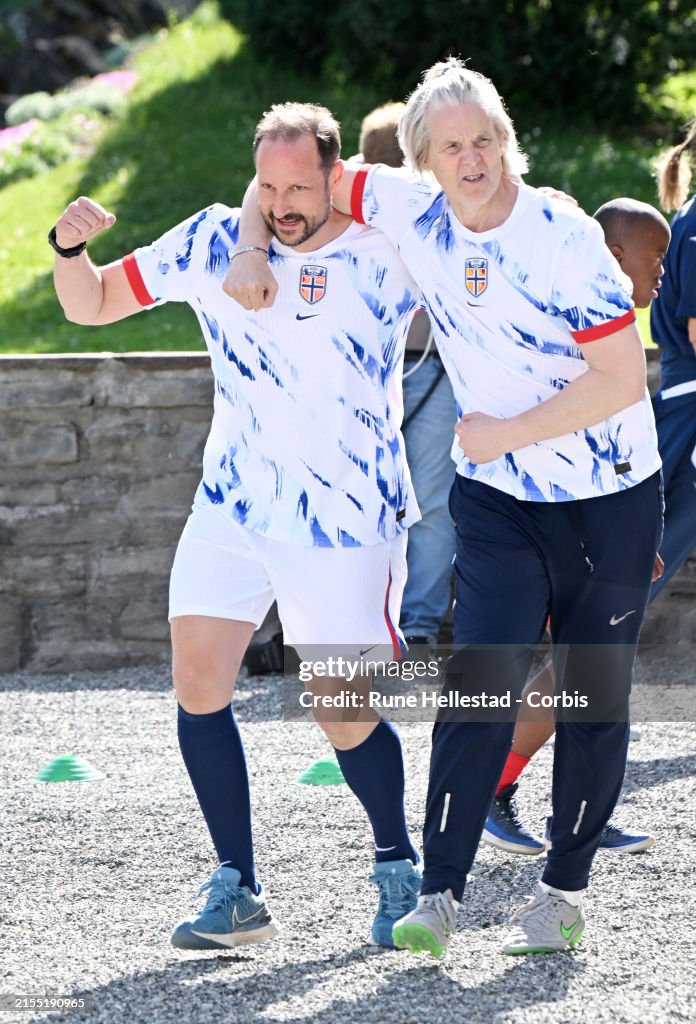 Norwegian Royals Attend A Friendship Football Match
