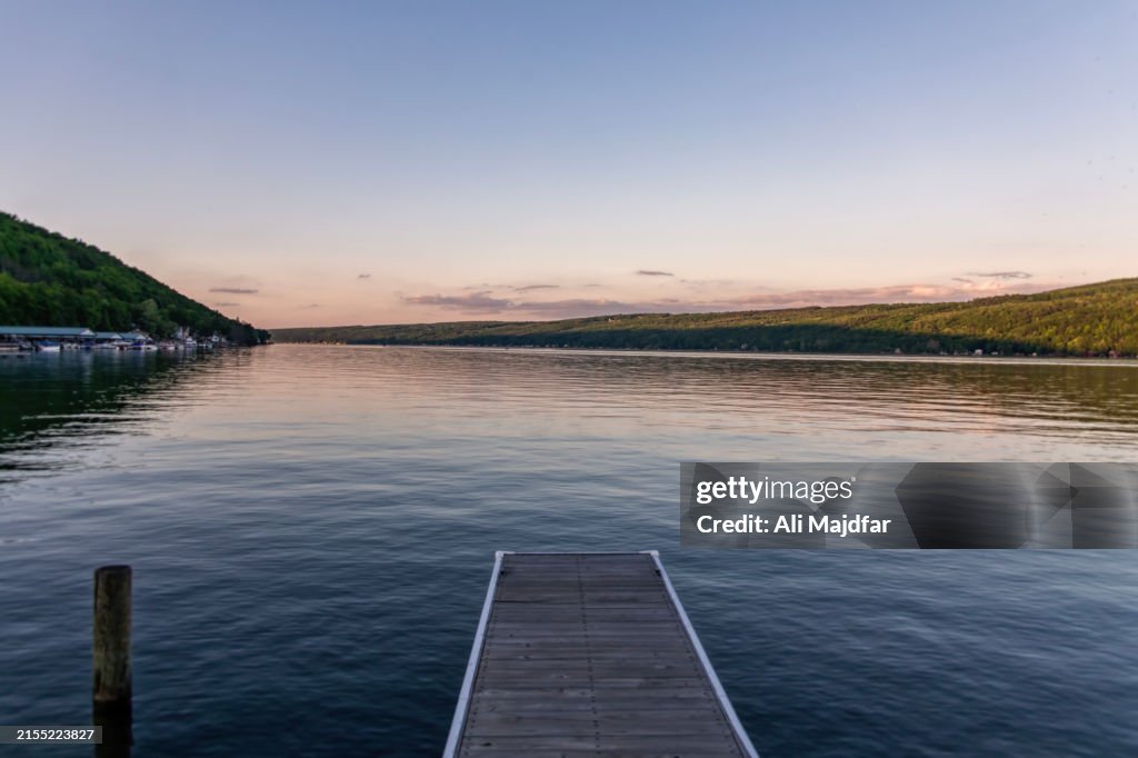 Pier at Keuka Lake at Sunset