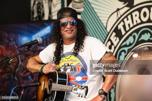 Musician Slash of Guns N' Roses performs onstage in support of his new album "Orgy of the Damned" at Amoeba Music on May 29, 2024 in Los Angeles,...