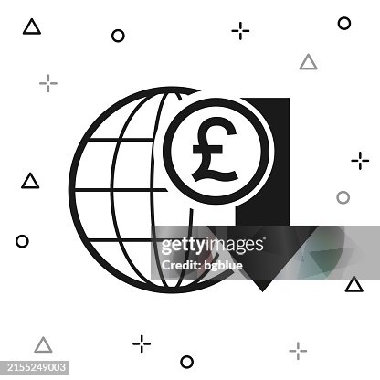 Pound rate decrease. Icon on white background Pound rate decrease. Icon on white background