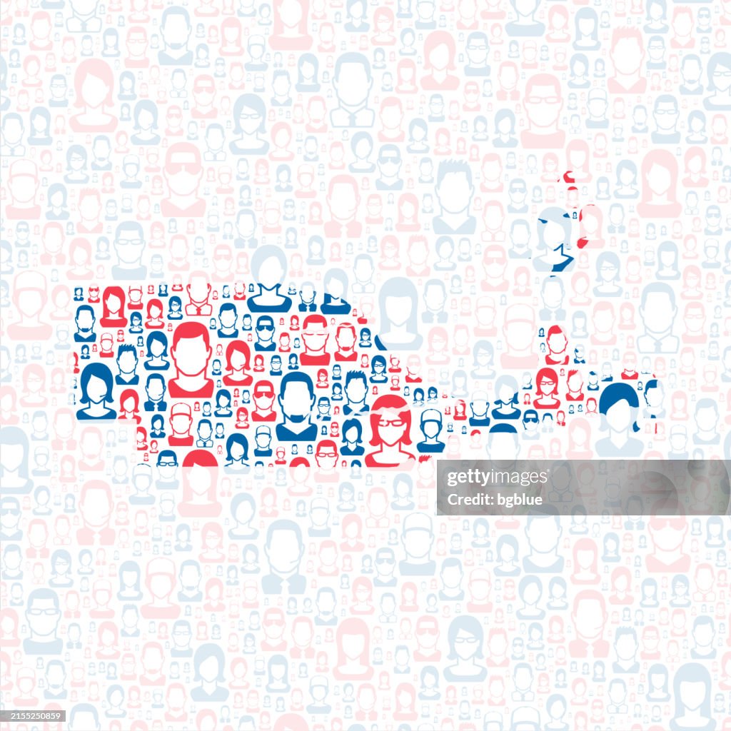 Ottawa County, Ohio. Map with blue and red People