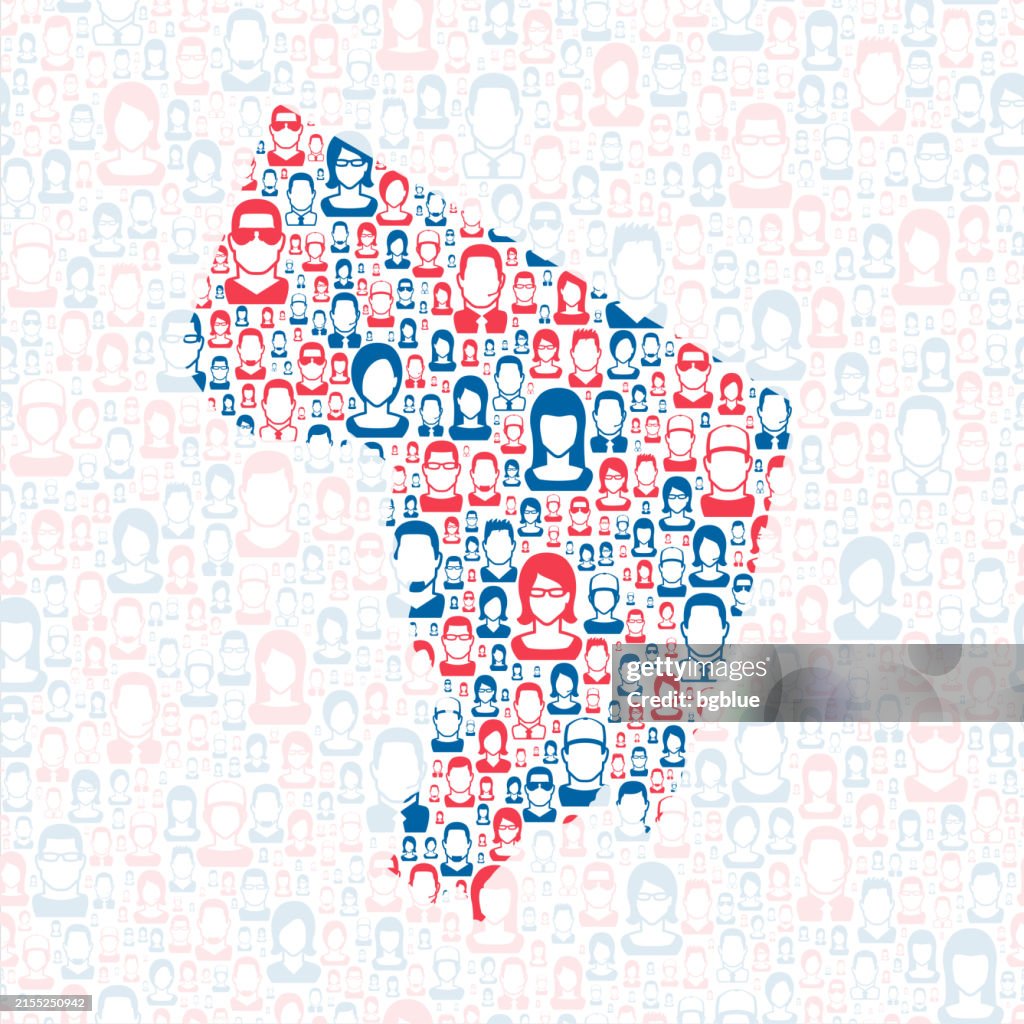 Bergen County, New Jersey. Map with blue and red People