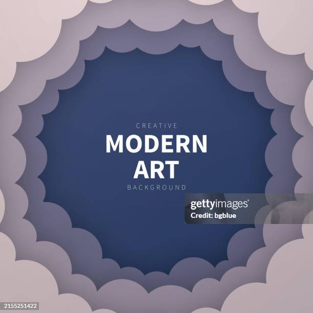 gray clouds frame - paper cut background - trendy 3d design - digital cloud edge stock illustrations