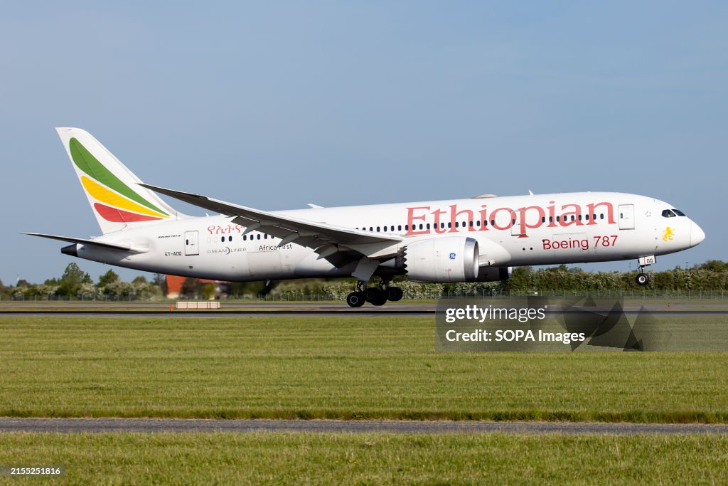 An Ethiopian Airlines Boeing 787-8 Dreamliner landing at...