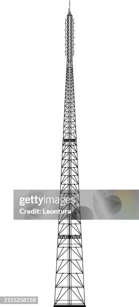 tower silhouette - cell tower stock illustrations
