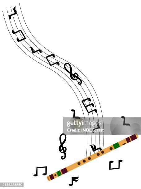 Ulette Musical Instruments Flute Instrument With Musical Notes High-Res Vector Graphic - Getty Images