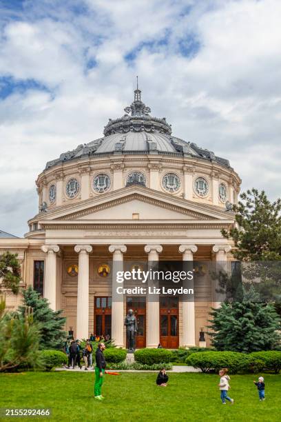 ateneul roman, the roman athanaeum, concert hall: bucharest, romania - bucharest stock pictures, royalty-free photos & images