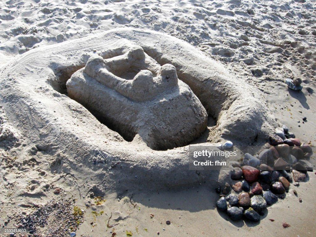 Sand castle on the beach
