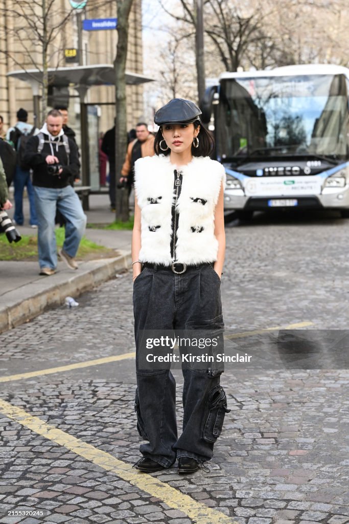 Street Style - Paris Fashion Week - Womenswear Fall/Winter 2024/2025 - Day Five