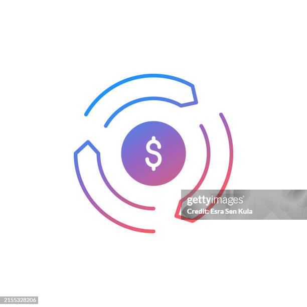 circular economy gradient color solid line icon design. suitable for infographics, web pages, mobile apps, ui, ux, and gui design. - infinity loop stock illustrations