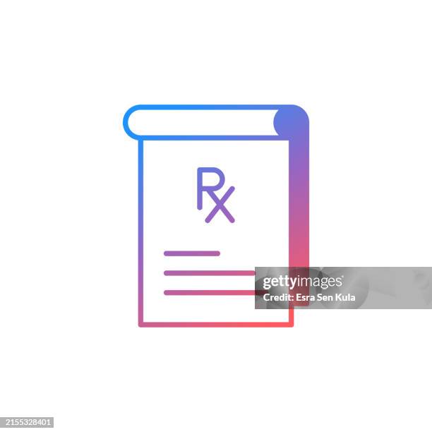 prescription gradient color solid line icon design. suitable for infographics, web pages, mobile apps, ui, ux, and gui design. - receipt isolated stock illustrations
