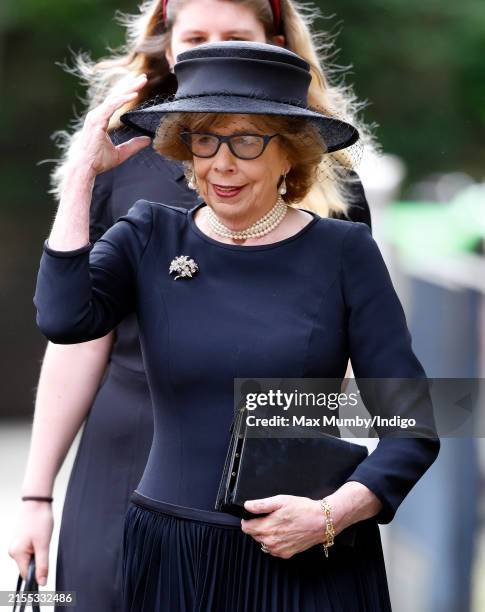 Lady Sarah Keswick attends a Memorial Service for her late husband Sir Chips Keswick at St Paul's Church, Knightsbridge on May 30, 2024 in London,...