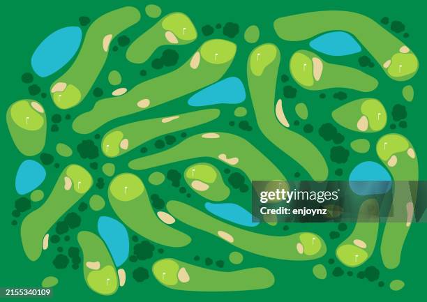 golfplatz-kartenmuster - golfplatz green stock-grafiken, -clipart, -cartoons und -symbole