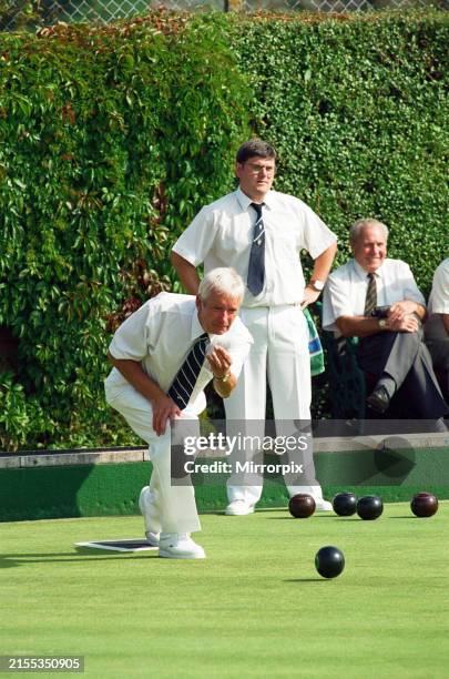 Berkshire Bowls Finals at Thatcham, Sunday 29th August 1999. Derrick Weston, beaten in the final of the Unbadged Singles by Martin Marriott.