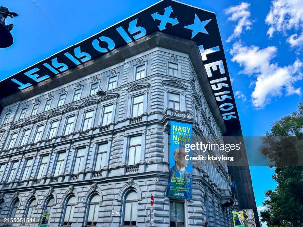 exterior of the house of terror in budapest, hungary - terrorism stock pictures, royalty-free photos & images