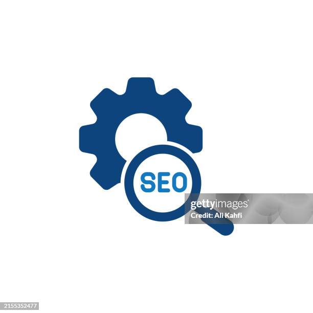 seo icon. solid icon that can be applied anywhere, simple, pixel perfect and modern style - content management system stock illustrations