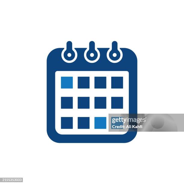 calendar icon. solid icon that can be applied anywhere, simple, pixel perfect and modern style - daylight-saving-time stock illustrations