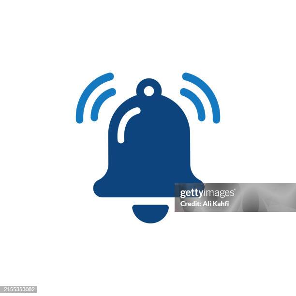 illustrations, cliparts, dessins animés et icônes de icône d’alarme de cloche. icône solide qui peut être appliquée n’importe où, style simple, parfait au pixel près et moderne - vigilance