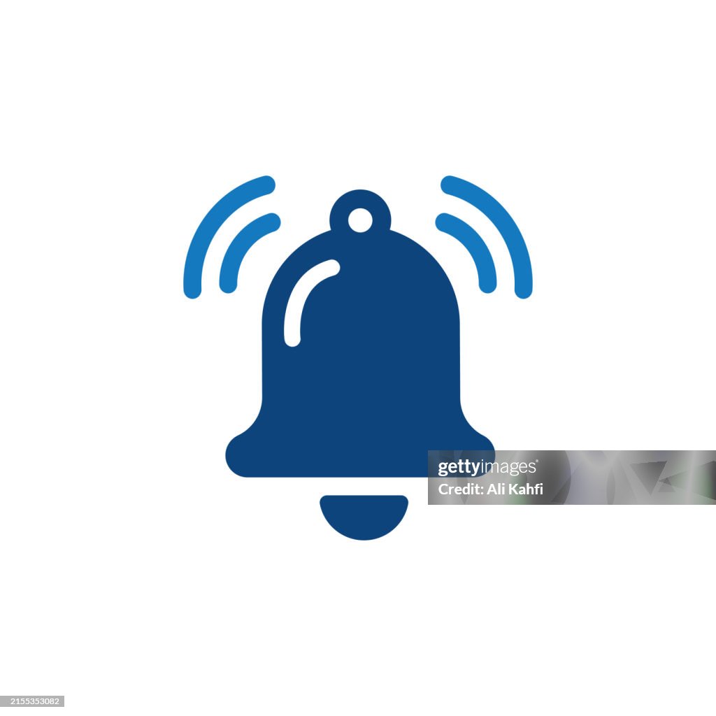 Bell alarm icon. Solid icon that can be applied anywhere, simple, pixel perfect and modern style