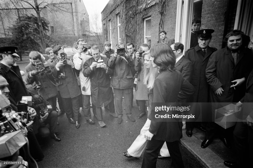 George Harrison And Patti Boyd Leaving Court, 1969