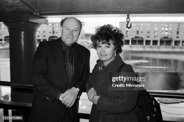 Timothy West and Prunella Scales pose for photographers during press call in Liverpool, Tuesday 2nd April 1991. The husband and wife team are...