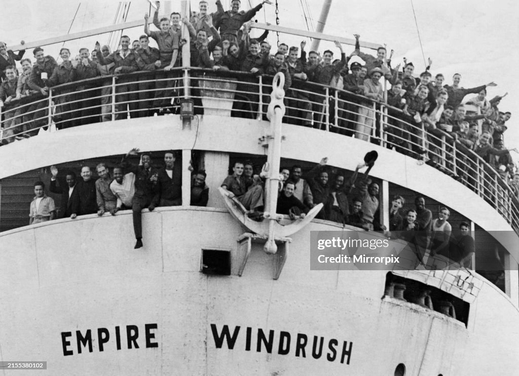 The Empire Windrush Ship Arrives At Tilbury Docks, East London In June 1948